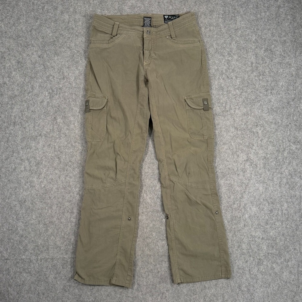 Kuhl Army Olive Green Splash Roll-Up Cargo Cropped Hiking Pants Women's Size 6